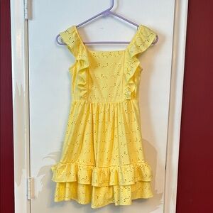 btween Sunny Yellow Eyelet Dress